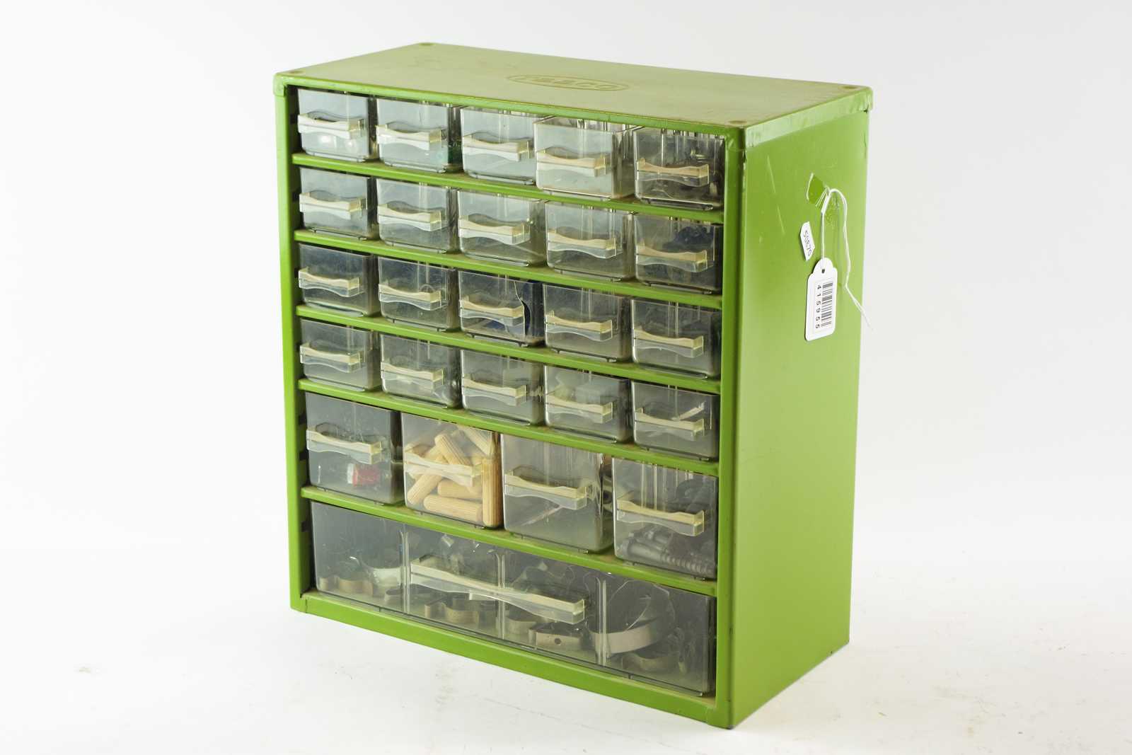Vintage 25 Drawer Green Raaco Metal Storage Cabinet Organizer Denmark